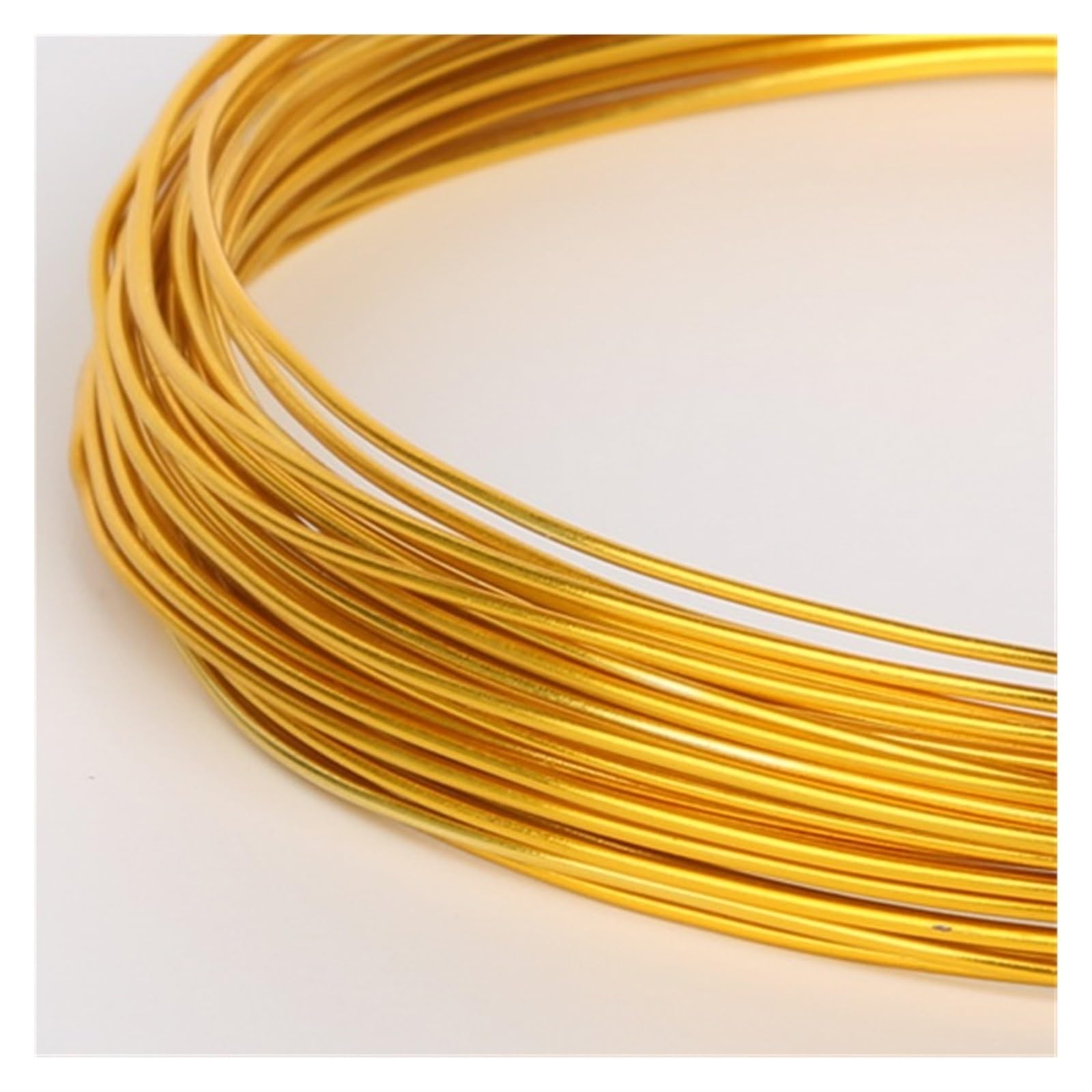 1–5 mm vielseitiger lackierter Aluminium-Metalldraht for DIY-Schmuckzubehör(Gold,1mm 10Meters)