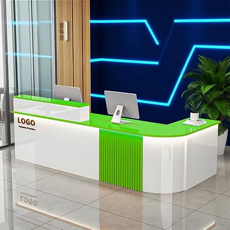 Reception Desk with Counterr, Lockable Drawers and Storage,Shopping Mall Office Cashier Receptionist Desk for Receptionists in Offices, Retail Stores, Lobbies, Shops