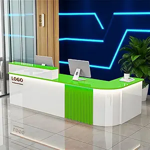 Reception Desk with Counterr, Lockable Drawers and Storage,Shopping Mall Office Cashier Receptionist Desk for Receptionists in Offices, Retail Stores, Lobbies, Shops