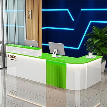 Reception Desk with Counterr, Lockable Drawers and Storage,Shopping Mall Office Cashier Receptionist Desk for Receptionists in Offices, Retail Stores, Lobbies, Shops