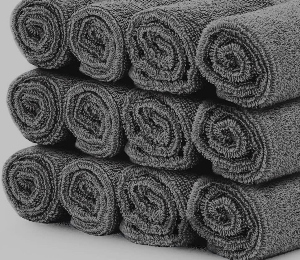 DARWEN STAR 100% 12 Pack Cotton Face Cloths 30x30 cm, Soft Absorbent Wash Cloths for Face Cleaning Baby Care & Makeup Removal - Image 3