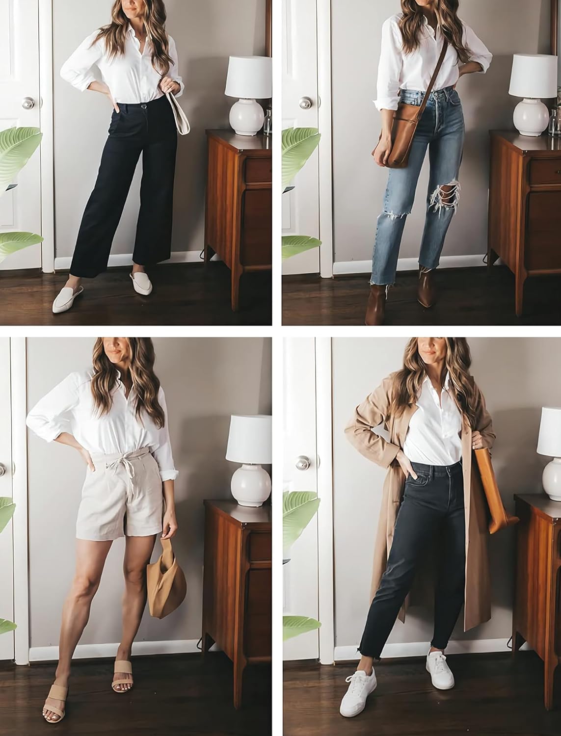 Button Down Shirts for Women Long Sleeve Collared Blouse Business Casual Tops - Image 6