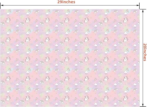 Miniatura 7 de PlandRichW Papel de regalo de unicornio plegado para niñas, Barbie, papel de regalo de cumpleaños para mujeres, 4 diseños de princesa rosa de