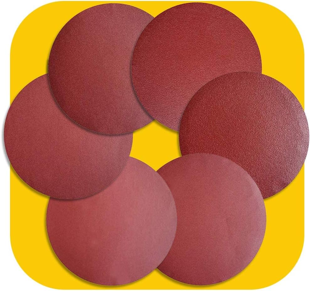 30 PCS 200mm NO-Hole PSA Aluminum Oxide Sanding Disc, Self Stick(5 Each of 60 100 150 180 240 400)