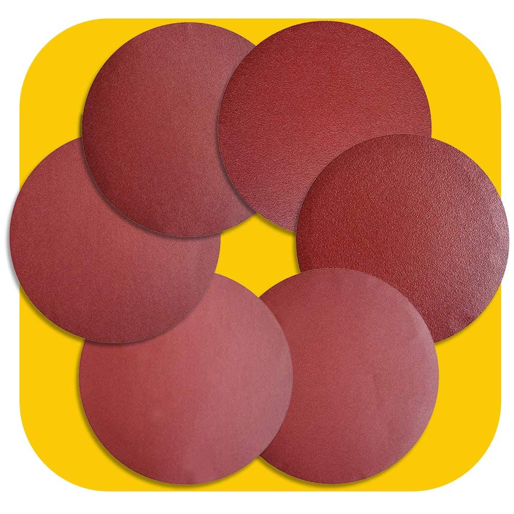30 PCS 200mm NO-Hole PSA Aluminum Oxide Sanding Disc, Self Stick(5 Each of 60 100 150 180 240 400)