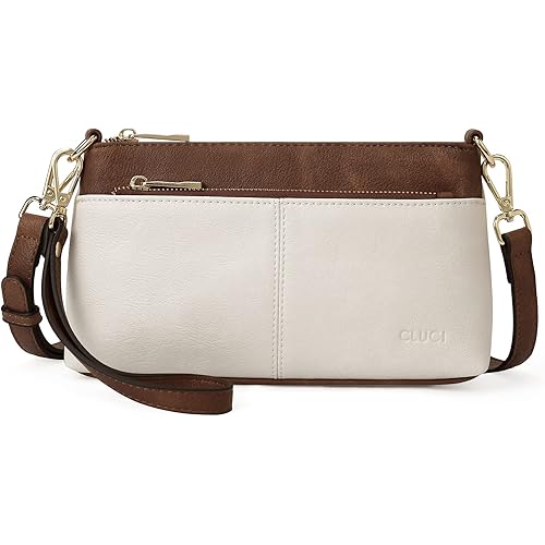 CLUCI Small Purses for Women Crossbody Bags, Cell Phone Clutch with Adjustbable Strap, Women's Leather Wristlet Purses