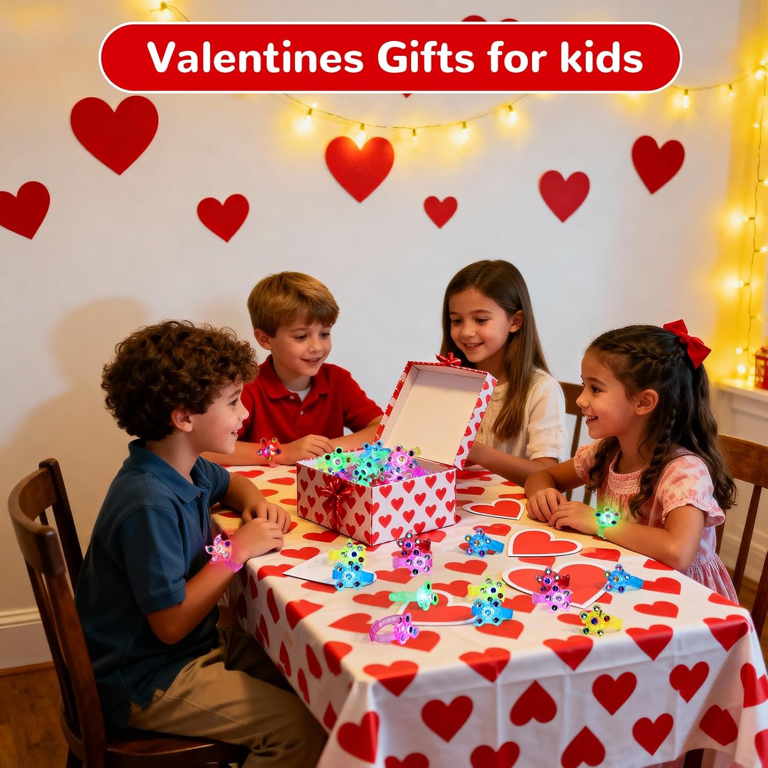 24 Pack LED Fidget Spinner Bracelets - Glow in The Dark Party Favors for Kids 4-8 8-12, Bulk Classroom Treasure Box Toys, Valentine Goodie Bag Stuffers, Birthday Return Gifts, Non-Candy Carnival Prize - Image 2