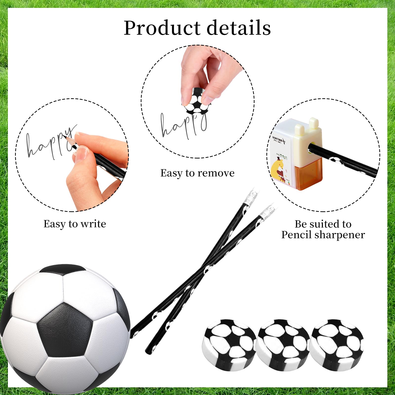 32-teiliges Fußball-Bleistift-Set Mit Radiergummis, Flipperscheiben & Spitzer – Geschenk Für Kindergeburtstage