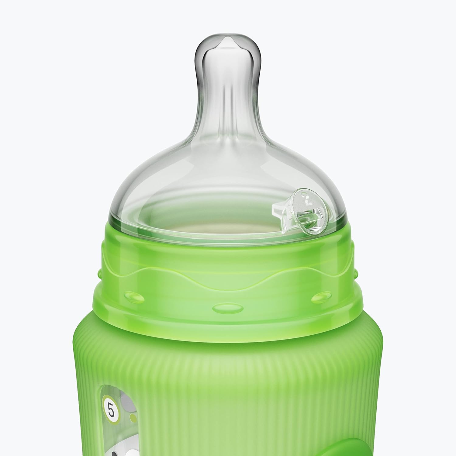 Smilo Baby Bottle Set with Stage 0 Slow Flow Anti Colic Nipple, 10 Oz / 300 ml Capacity, 3X Pack of Anti Colic Baby Bottles 0-3 Months - Green