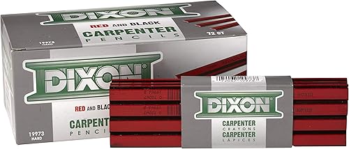 Miniatura 9 de DIXON Lápices industriales de carpintería, núcleo de grafito medio, rojonegro, 7 pulgadas, paquete de 12 (19972)