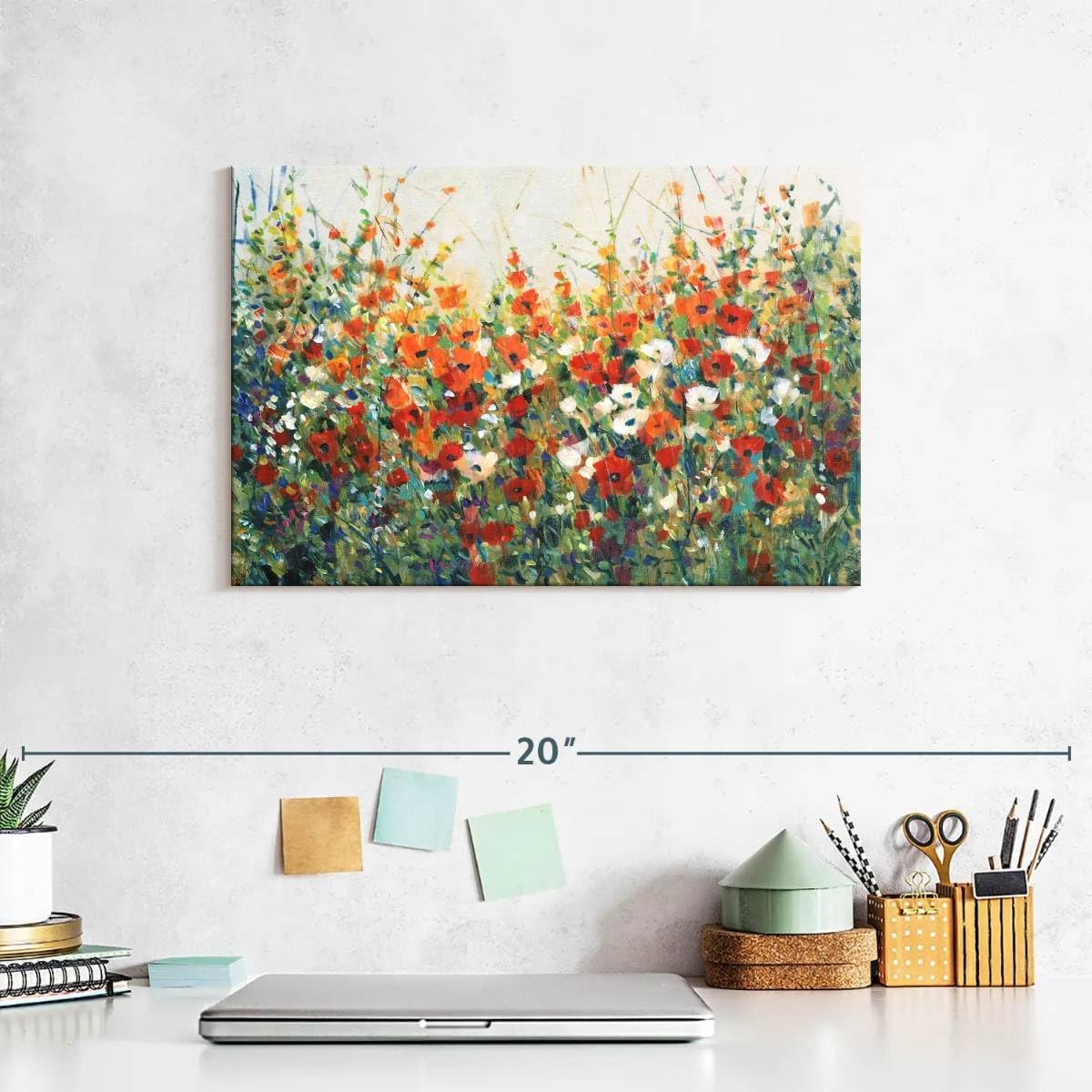 ElephantStock Garden In Bloom I Canvas - 1 Panel Field of Flowers Wall Decor - Ready-to-Hang Flower Canvas Wall Art - Fade Resistant - Matte Finish - by Tim O'Toole - 12" X 8"