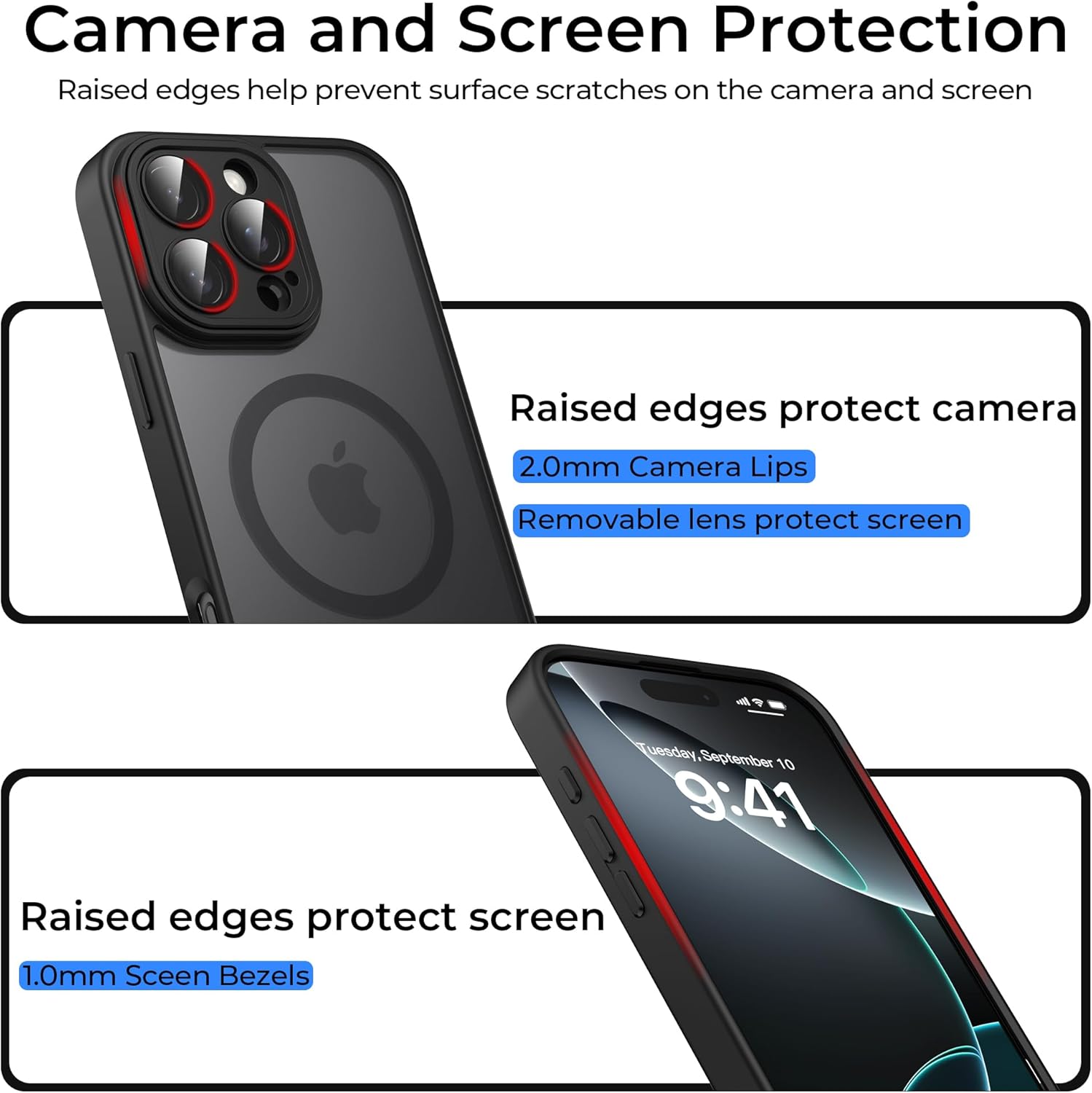 ايوفي جراب مغناطيسي لموبايل ايفون 16 برو ماكس جراب سيليكون سائ... - view 1