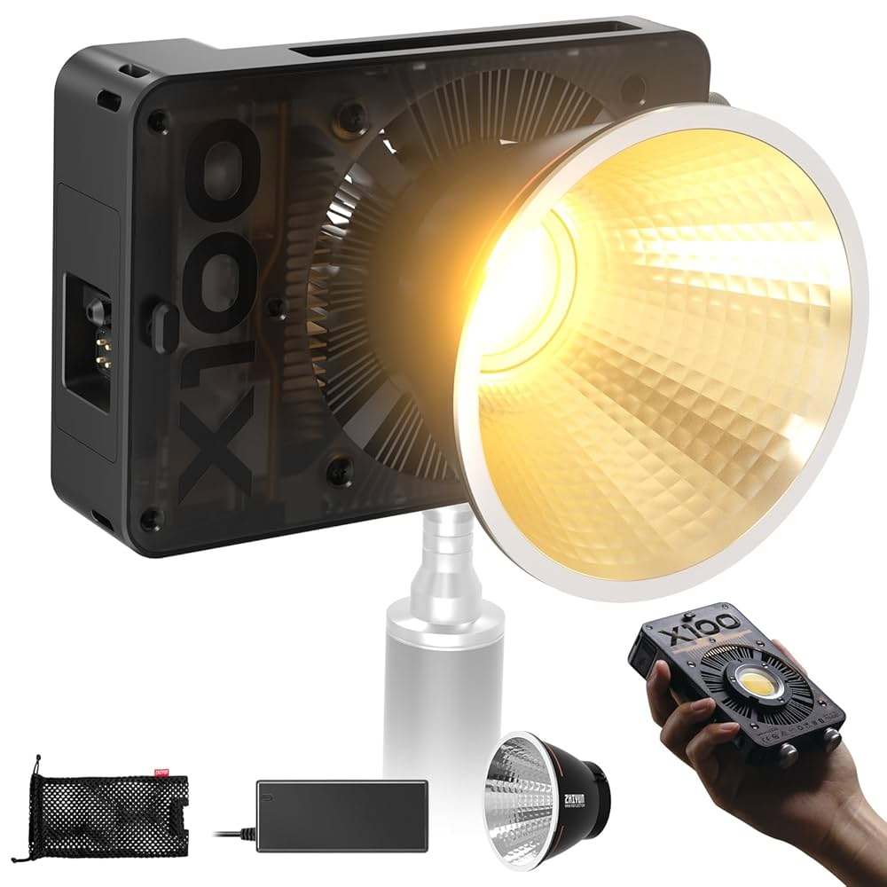 ZHIYUN MOLUS X100 LEDビデオライト 100W 撮影ライト Amazon.com : ZHIYUN MOLUS X100 LED Video Light,Portable 100W