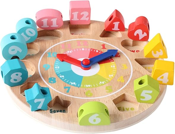 Amazon Ptk12 木製玩具 子供用時計 パズル 動物 数字 英語 アルファベット 言葉 子供用 色覚 知育玩具 子供用 はめこみ 形合わせ おもちゃ