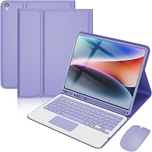 Cover for iPad 9th / 8th / 7th Generation 10.2 inch Case with Keyboard - Detachable Cover with Mouse Purple
