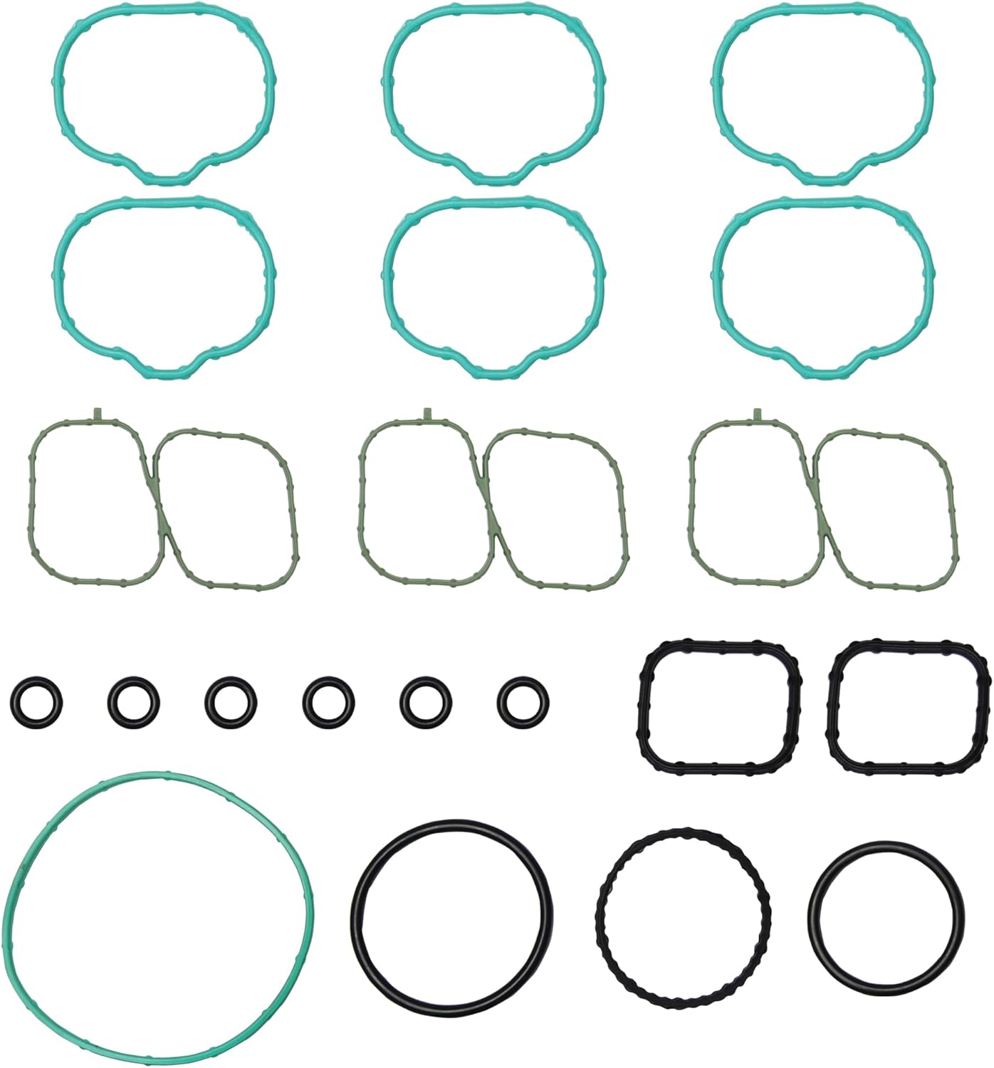 Lower and Upper Intake Manifold Gasket Set MS 97118 AMS11821 Compatible with Ford Edge Flex Fusion Taurus X 3.5L, Lincoln MKS MKT 3.7L MKX MKZ 3.5L, Mazda 6 CX-9 CX-9 Mercury Sable 3.5L