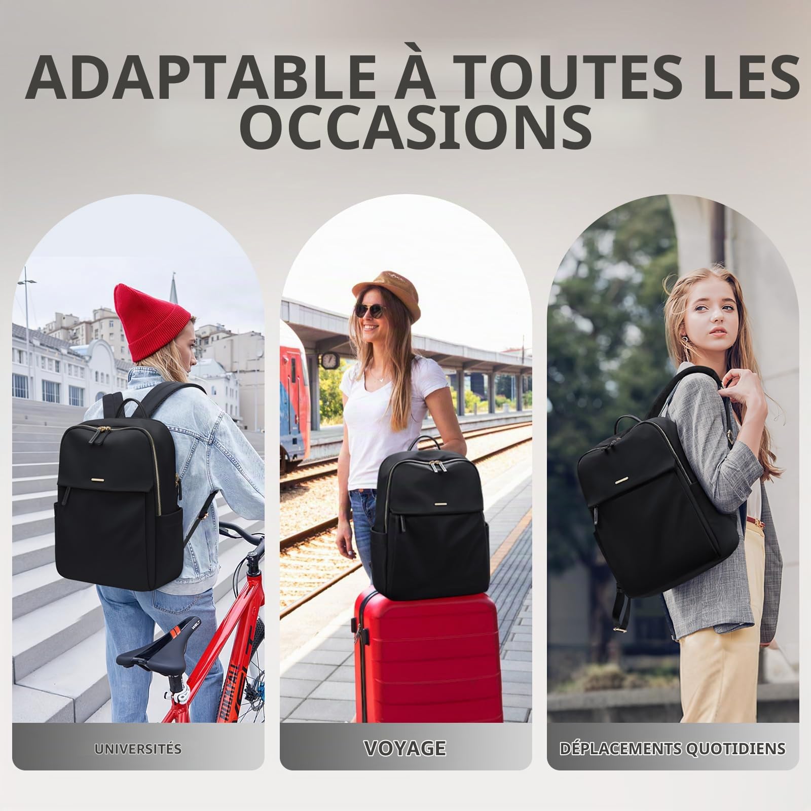 GOLF SUPAGS Sac à Dos pour Femmes avec Compartiment Séparé pour Ordinateur Portable, Sacs D'ordinateur Résistants à L'eau pour Voyage, Travail, Collège