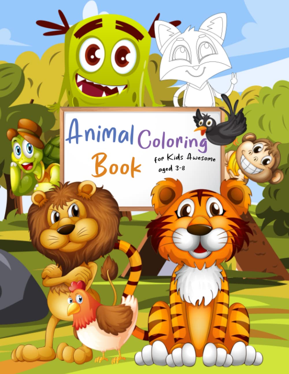 animal Coloring Book For Kids Awesome aged 3-8: improve skill coloring for children (The Future Teacher's Coloring Books For Kids )