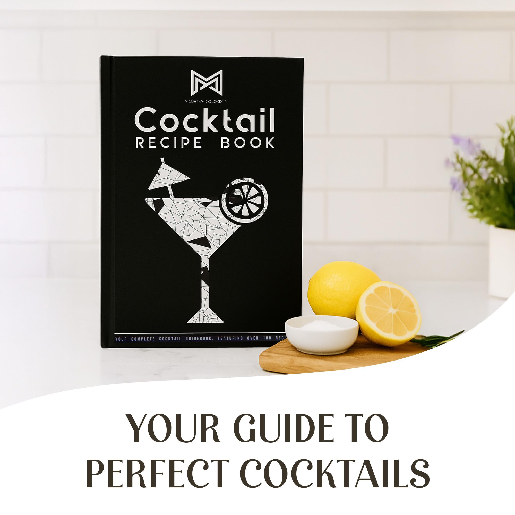 Modern Mixology Juego de coctelera – Juego de 24 piezas de acero inoxidable para barman y soporte para bar en casa, perfecto para mezclar bebidas en casa, además de libro de recetas de cócteles