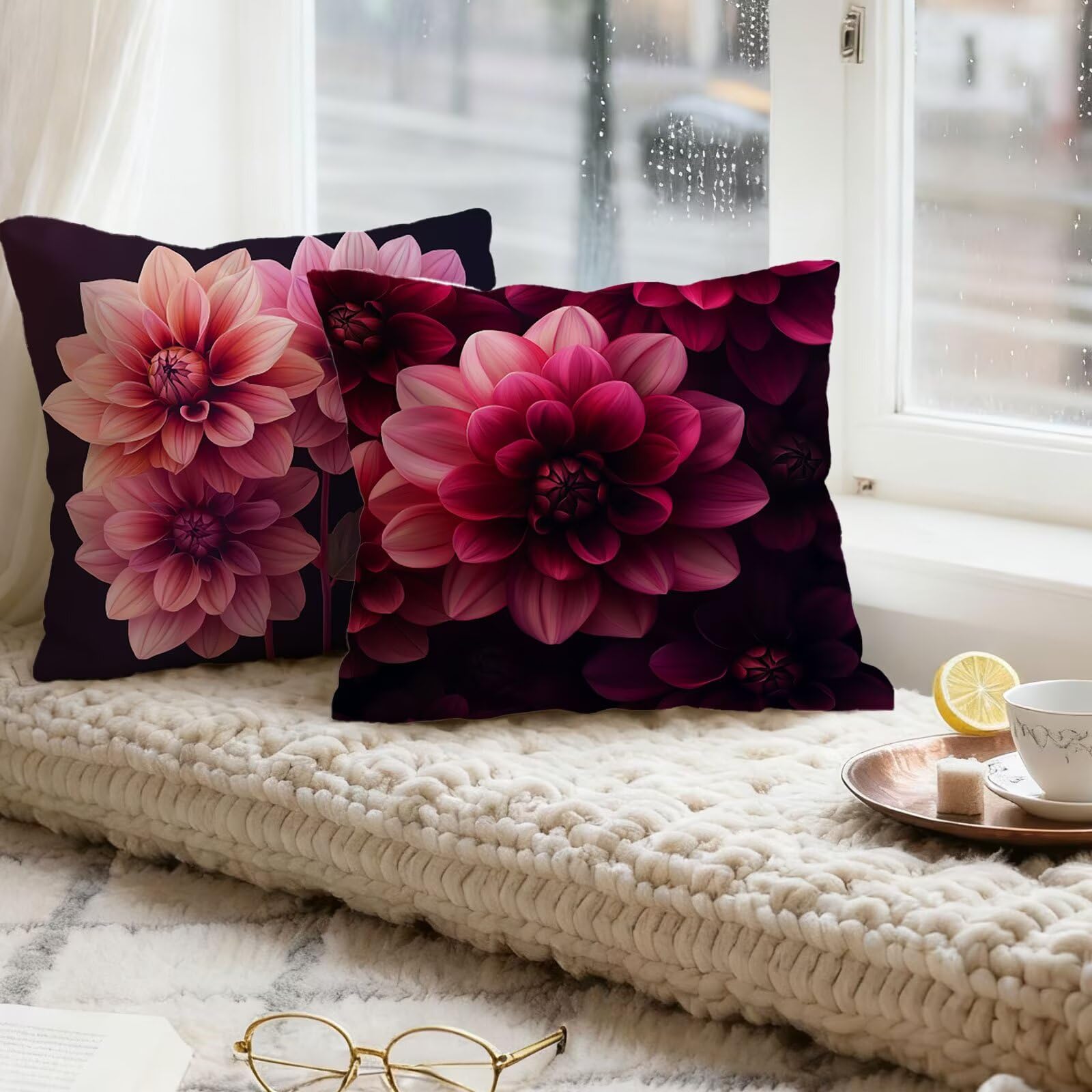 PúRpura Funda Cojin 60x60 Rosa Funda Almohada 60x60 Cojines Sofa Súper Suave Fundas Cojines Decorativos Fundas Almohadas 4 Piezas Almohada Cervicales y Cuello, para Hogar Cama Salon Decoracion E - 565