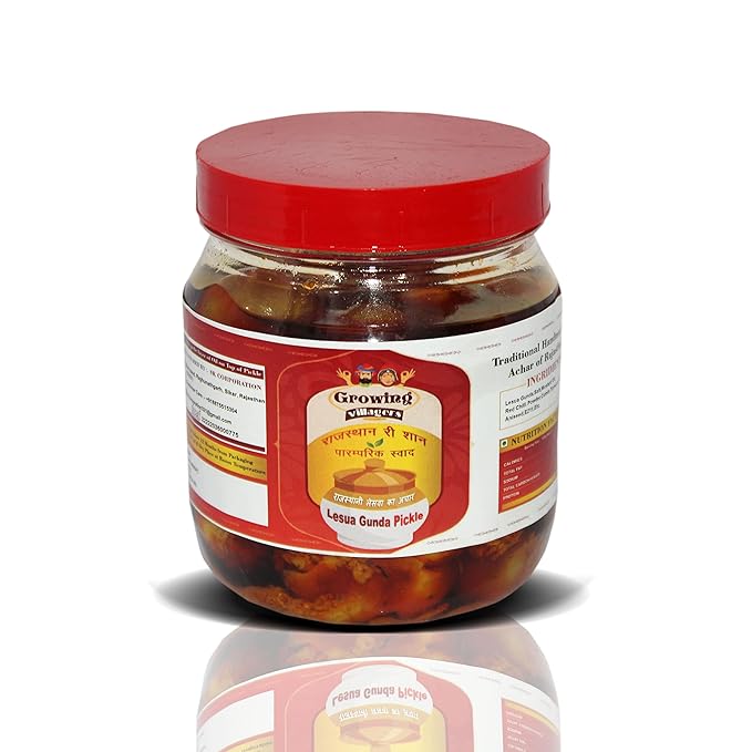 Growing Villagers Lesua Gunda Pickle Homemade Rajasthani Lasode Ka Achar | Jar Of 400 Grams