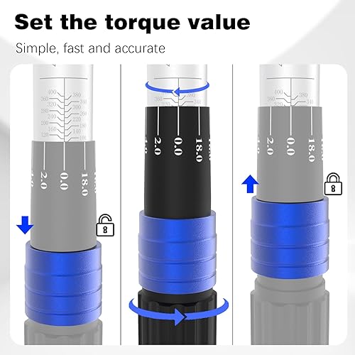 Miniatura 7 de Llave dinamométrica de accionamiento de 34 pulgadas 100-400 pies-libra136-542N.M de 29.1 pulgadas de longitud, cuerpo de aleación de aluminio y