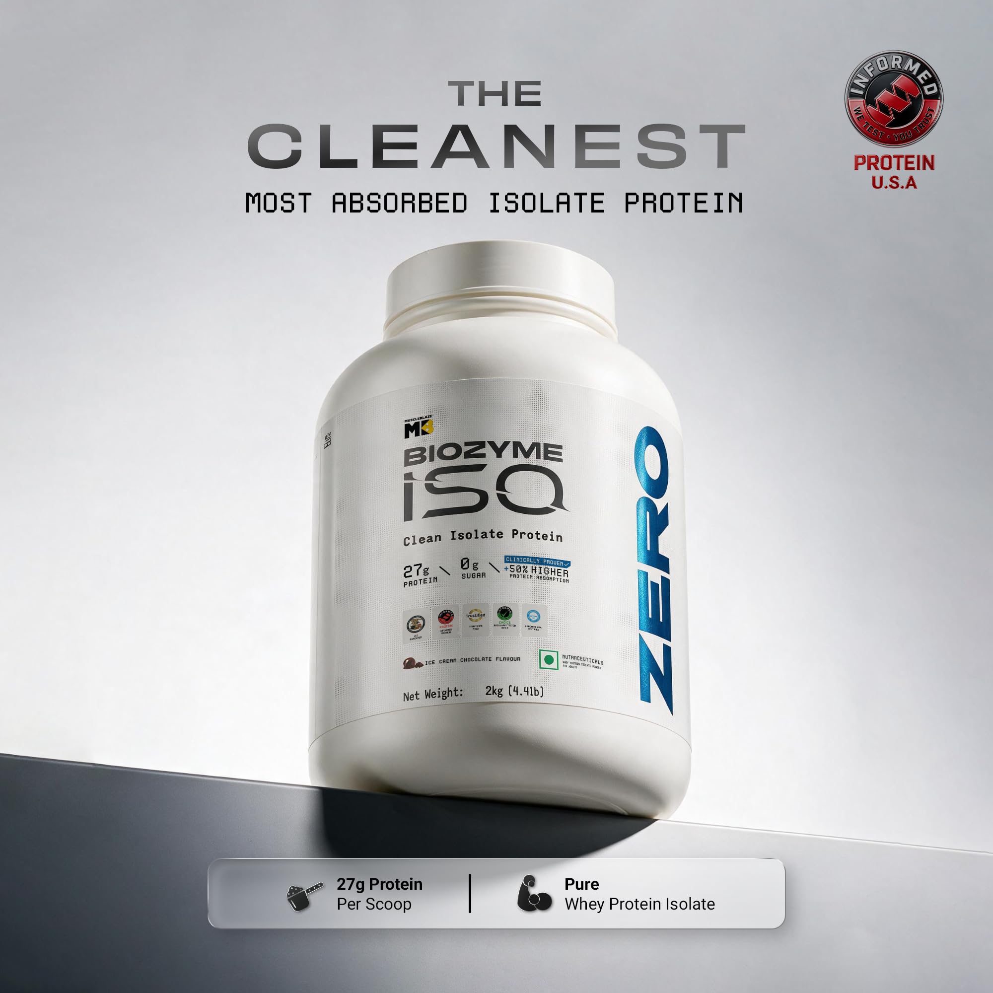 MuscleBlaze Biozyme Iso-Zero Whey Protein Isolate Powder, 2kg (4.4lbs) — Amazon image 3