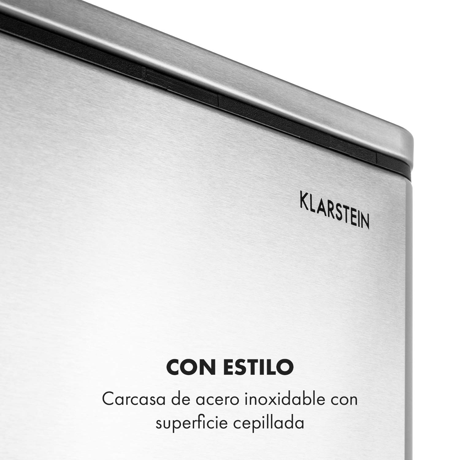 KLARSTEIN Grandmaster Trash Cubo con pedal, Separador de residuos 54 litros con 3 cubos de 18 litros, Reciclaje, PP/carcasa de acero inox, Asas, Acero inox cepillado/negro