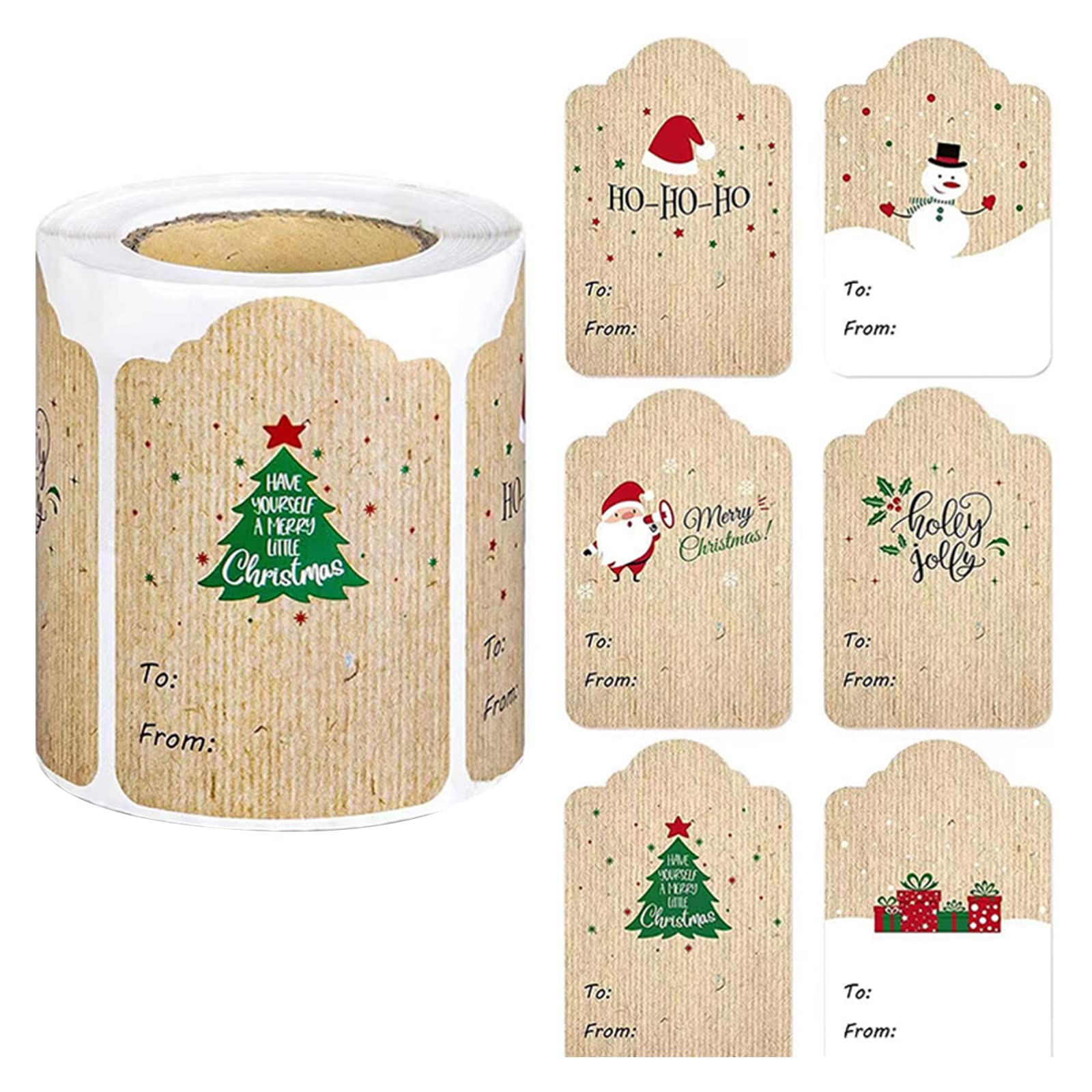 Christmas Sticker Festival Sealing Envelope Gift Label Decorations Seal Practical Ornament Present Labels Rectangle Merry Stickers Labels Roll Decorative