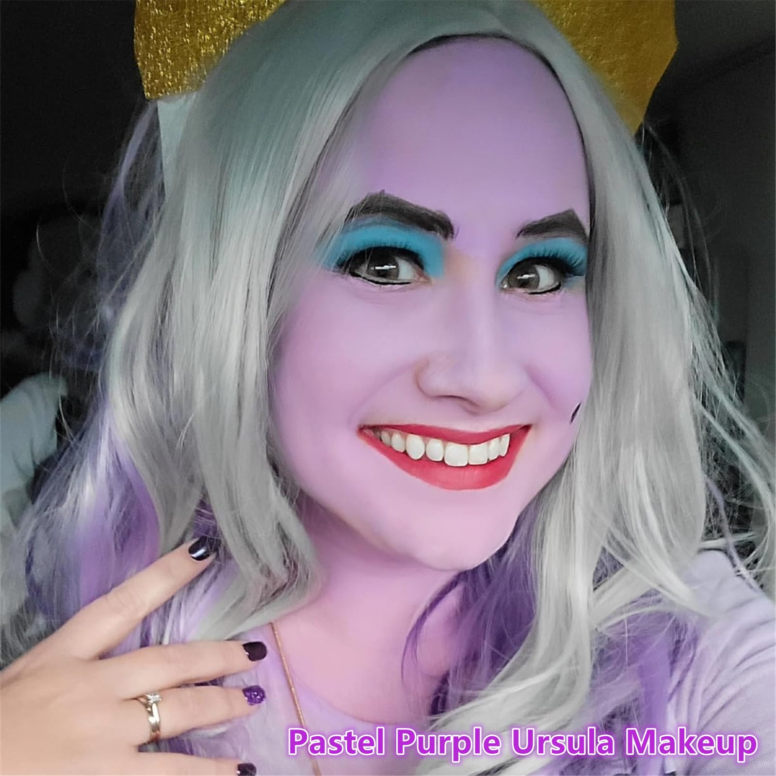 Go Ho Bâton de peinture pour visage violet clair mélangé à la crème (30,1 g), couverture complète pour adultes et enfants, Halloween, cosplay, SFX, Ursula