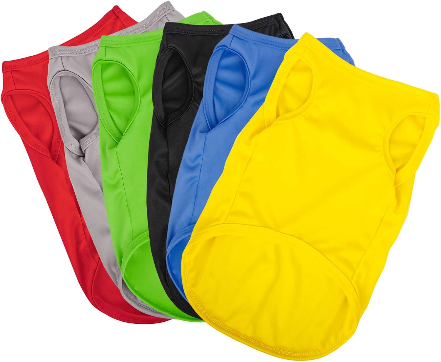 Hozz 6 Pieces Thin Dog Shirts Pullover Soft Puppy Small Dogs Durable Polyester Cute Sleeveless Clothes no Shrink L : Pet Supplies