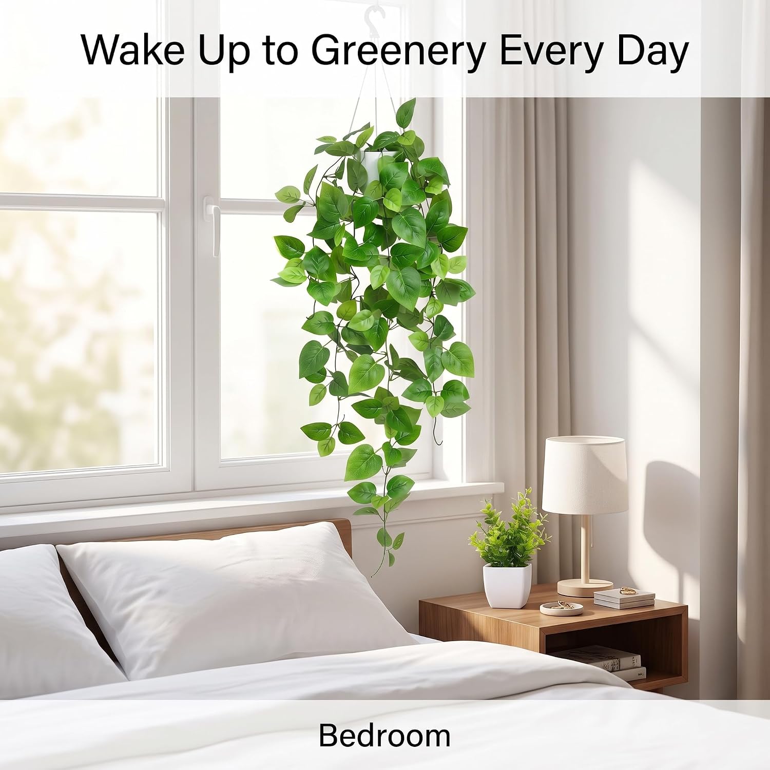 6 Pack Fake Plants with Pots,Hanging Pothos Vines&Small Potted | 2pcs Artificial Pothos +4 Mini Potted|Maintenance-Free,Faux Greenery for Shelf Wall Desk Bathroom Indoor Outdoor Decor