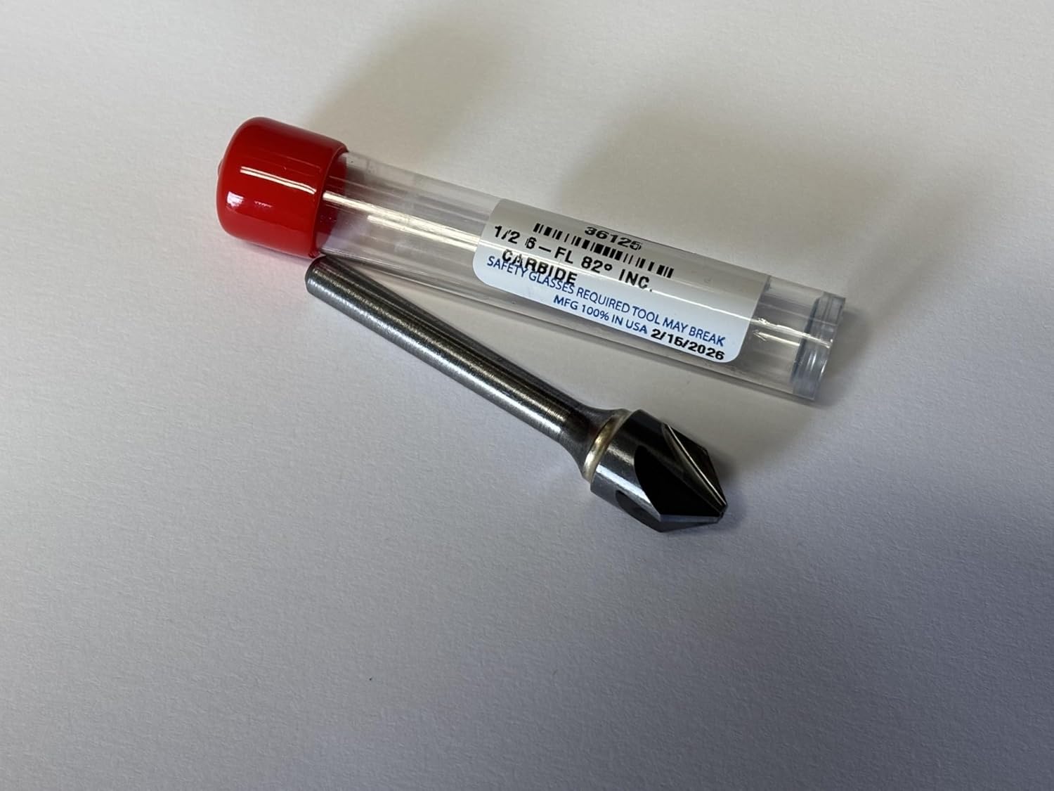 1/2" 100 DEGREE 6 FLUTE CARBIDE COUNTERSINK 1/4" SHANK