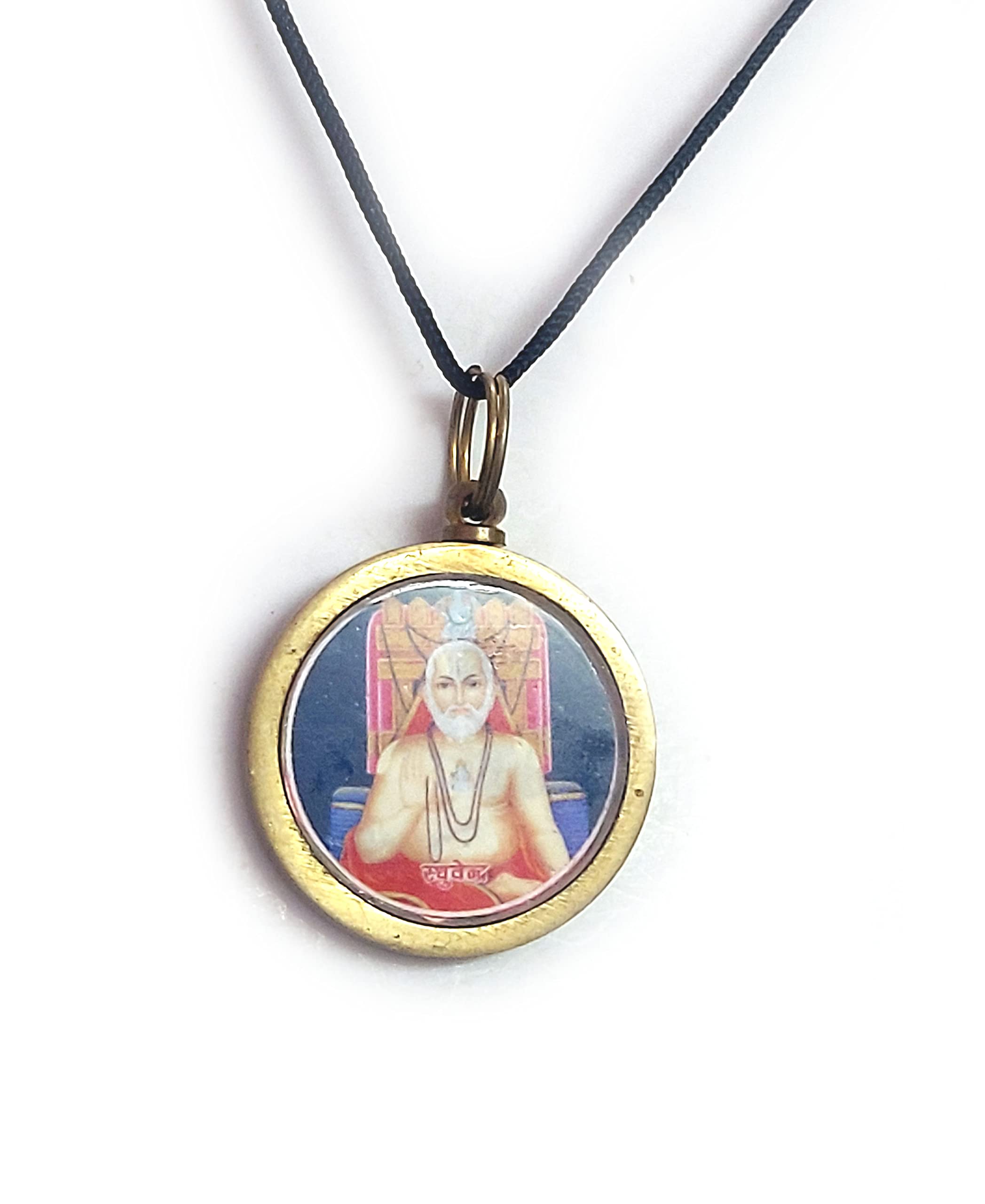 Shri Guru Raghavendra Swami Yantra Mantra Brass Pendant For Men And Women