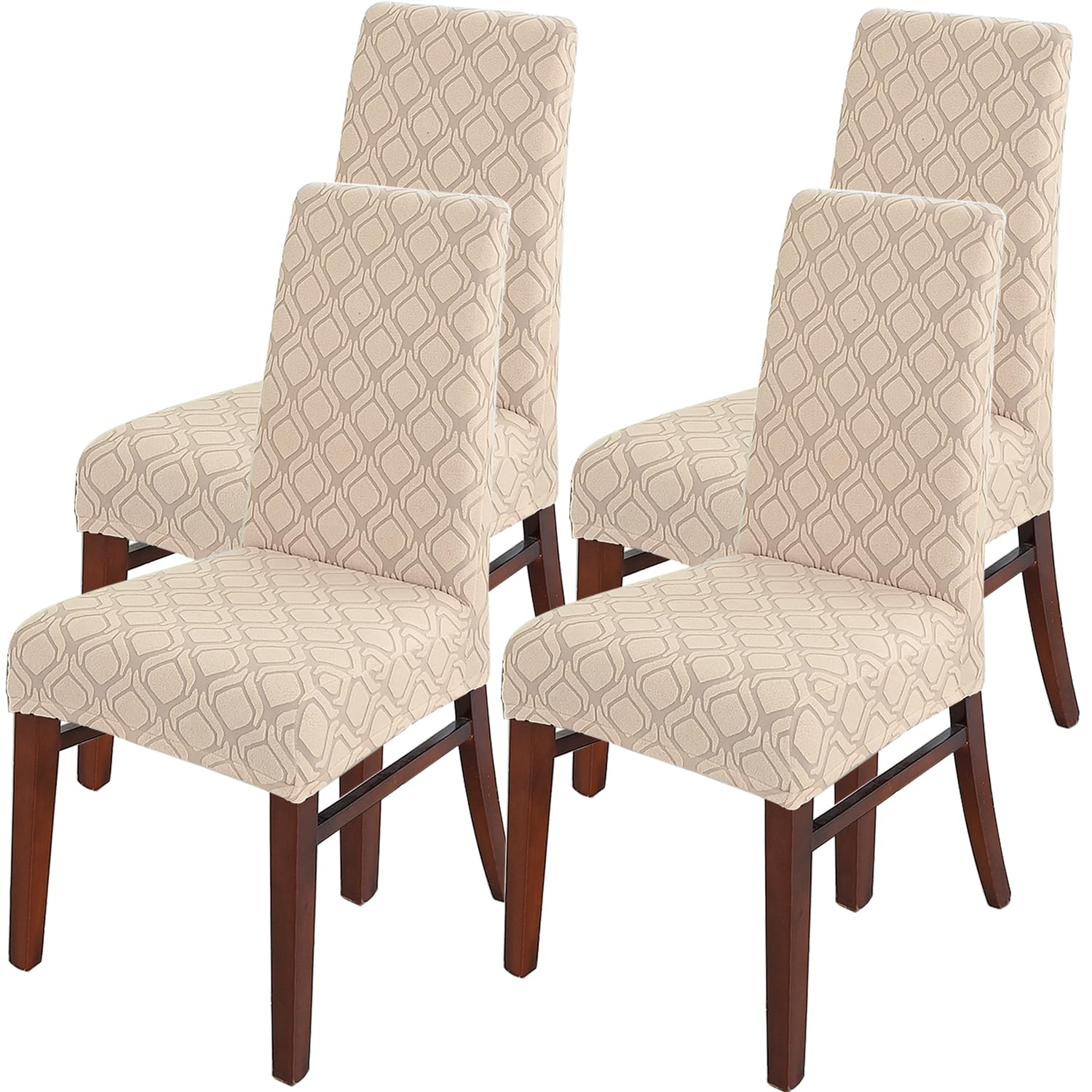LANSHENG Dining Chair Covers Set of 4, Sand