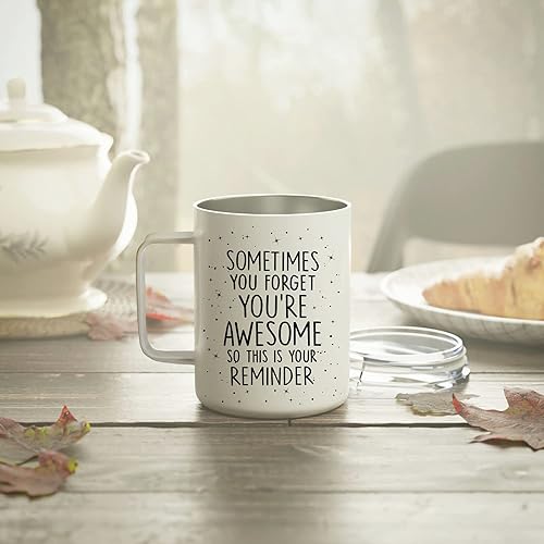 Miniatura 3 de Hyturtle Regalos de motivación para hombres, mujeres en cumpleaños, taza de café aislada de acero inoxidable de 12 onzas con cuchara, regalos