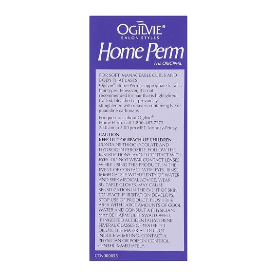 Ogilvie Salon Styles Home Perm The Original for Men & Women - For Color Treated, Thin, Delicate Hair - Lasting Smooth Curls & Waves Before & After Conditioners with Drip Guard - 2 Pc