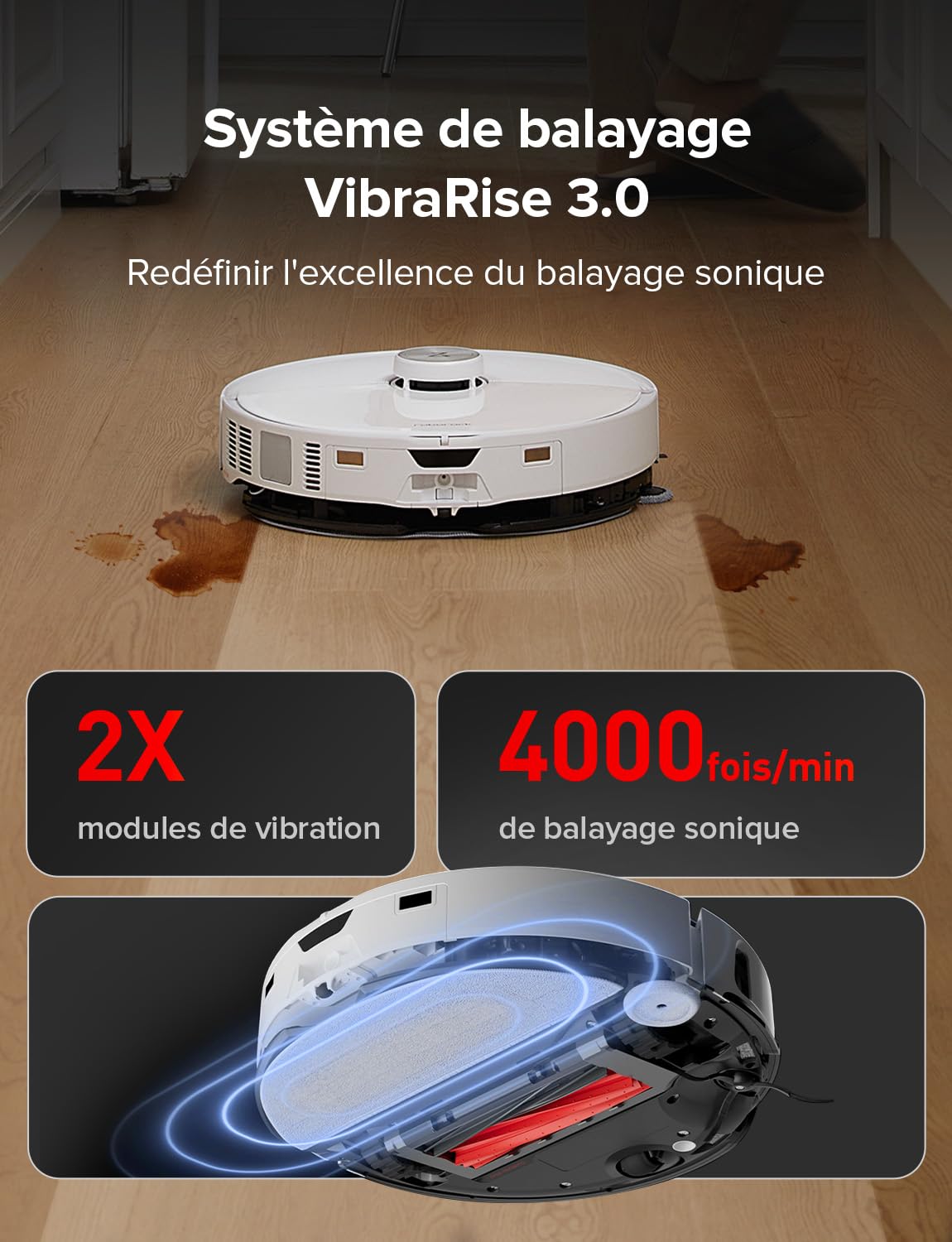 roborock Robot aspirapolvere S8 MaxV Ultra con funzione di pulizia e mocio sollevabile, 10.000 Pa, lavaggio mocio ad acqua calda da 60 °C, tutto in uno