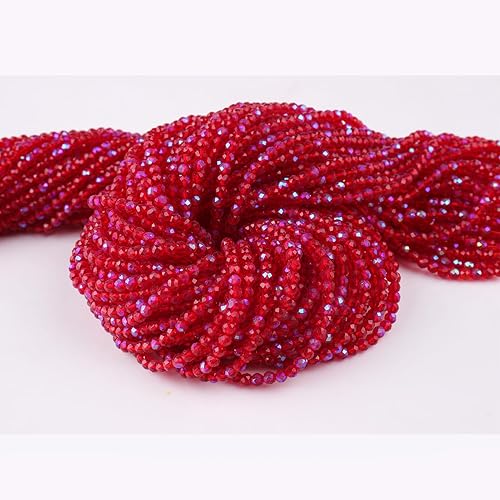 Miniatura 4 de Zhe Ying 1200 cuentas de cristal de 0.118 pulgadas para hacer pulseras, 48 cuentas espaciadoras sueltas con corte de diamante facetado para hacer