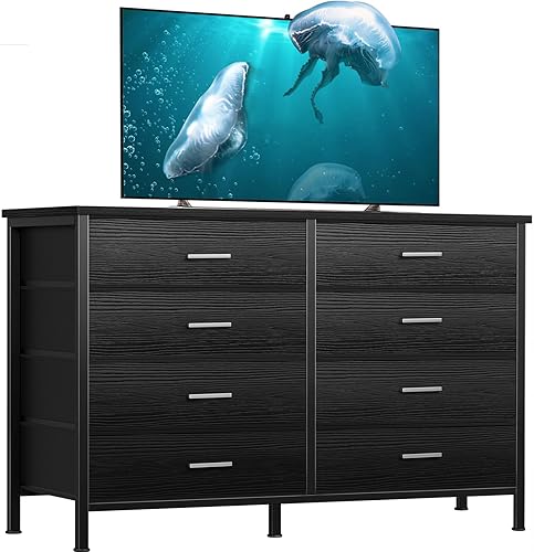 Miniatura 31 de BOLUO - Cómoda blanca para dormitorio, organizador de 6 cajones, torre de almacenamiento de tela, pequeña unidad para armario, guardería, pasillo y