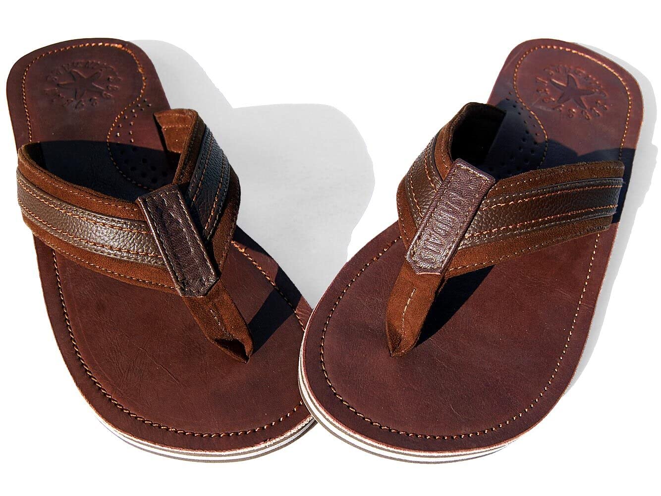 Herren Leder Zehentrenner Zehensandale Zehensteg Sandalen Gr.40-50/1964.bw