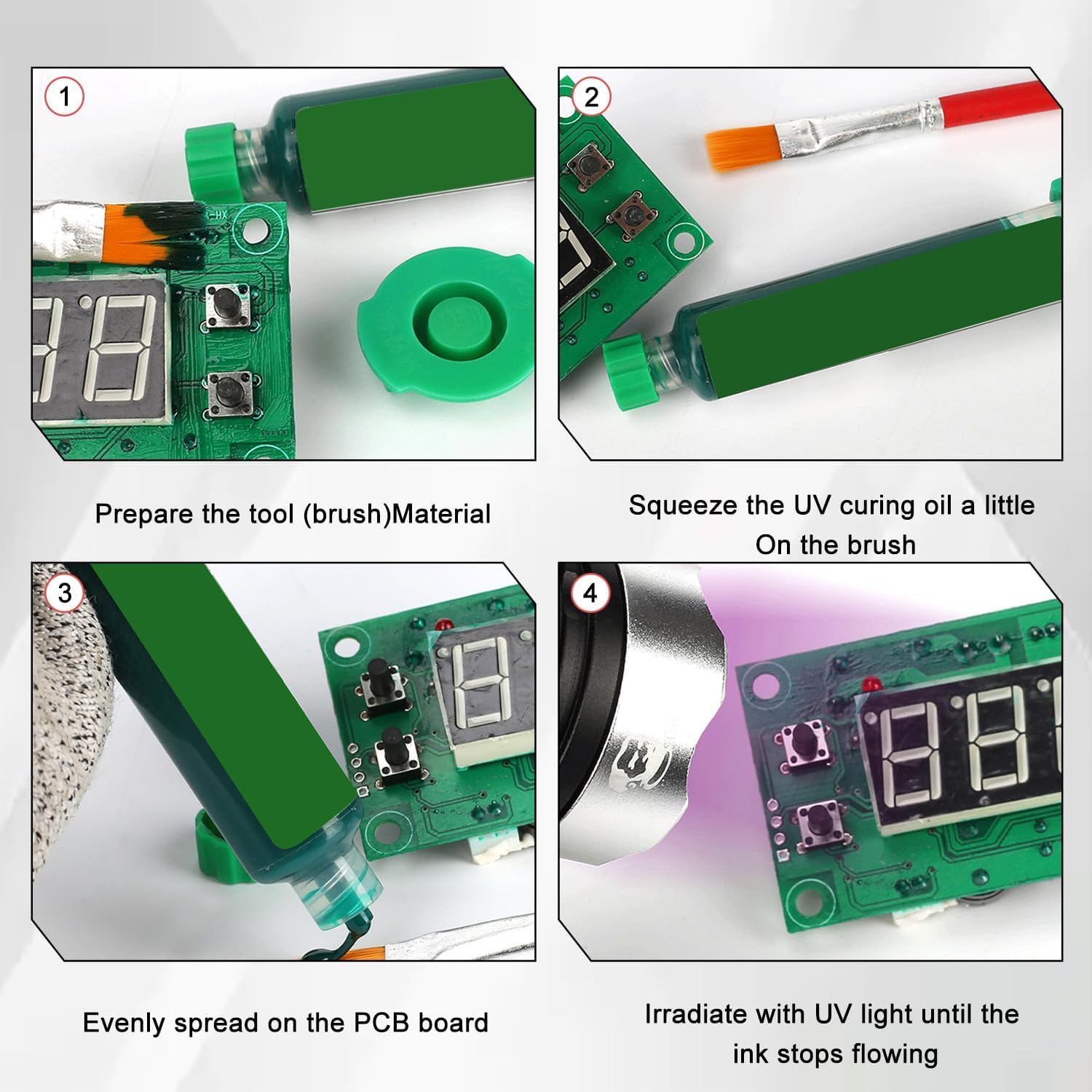 Inchiostro per Saldatura, 6PCS Inchiostro per Maschera per Saldatura a Polimerizzazione Luce UV, Pasta Saldante Bga Pcb Solder Resist Ink per Saldatura Elettrica Riparazione