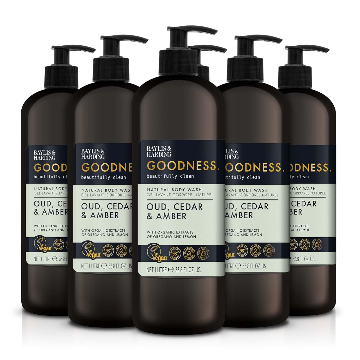 Baylis & Harding Oud, Cedar and Amber Body Wash with Pump