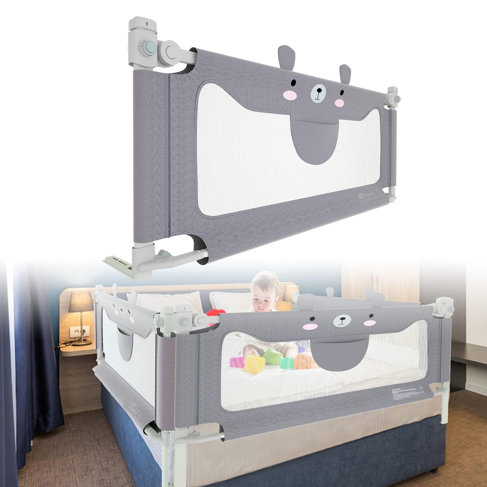 LARS360 Barrière de lit pour enfant - Réglable en hauteur - 180 cm