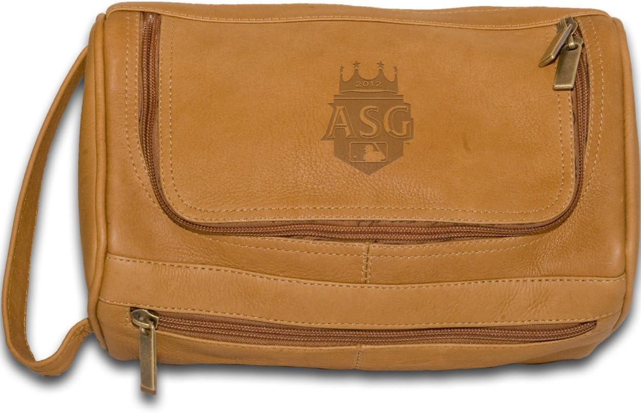 MLB Pangea Tan Leather Top Zip Travel Bag - 2012 All Star Game