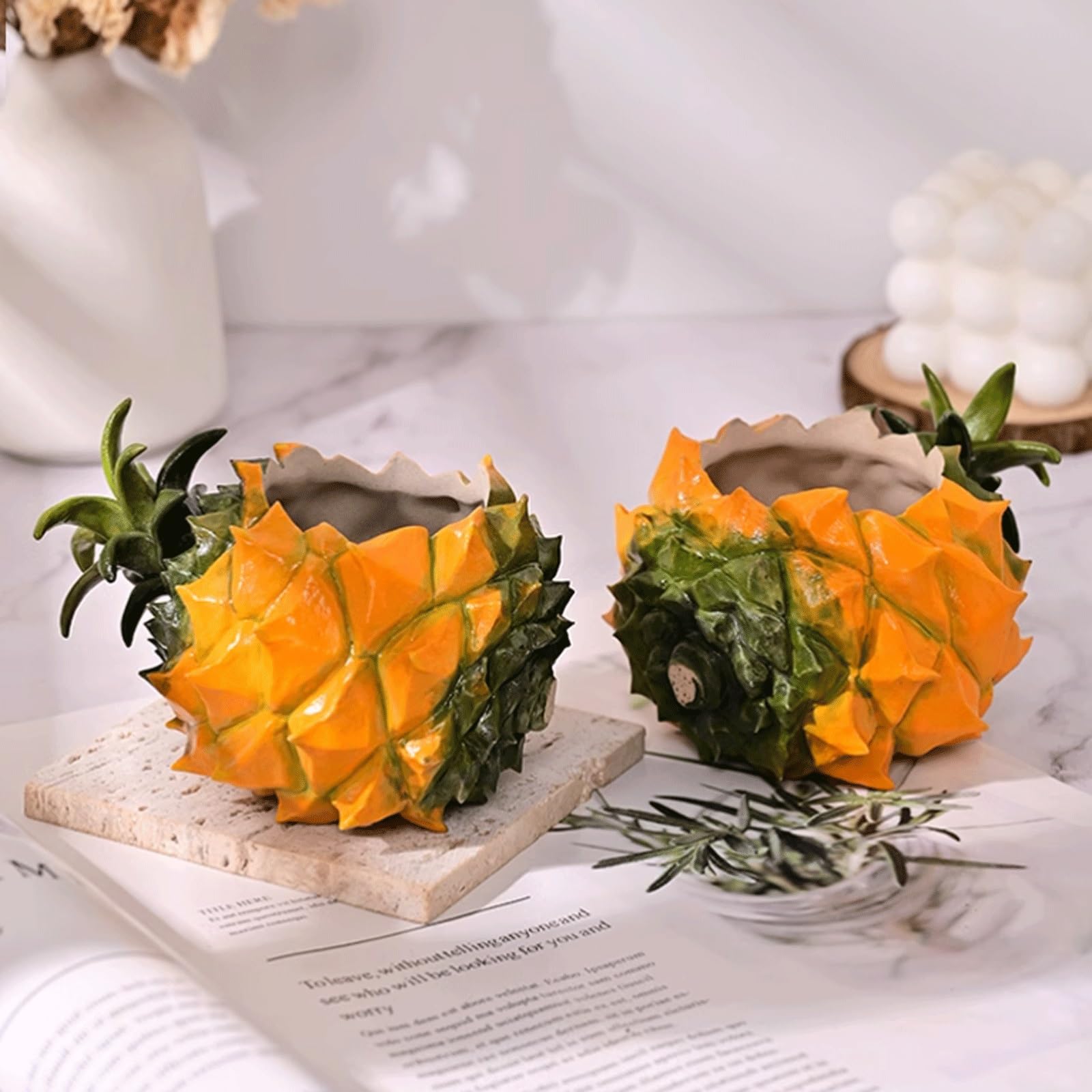 Dekoracyjna, urocza ceramiczna doniczka ananasowa, Jingdezhen, doniczka na ananas, doniczka na sukulenty, nowoczesna doniczka na małe rośliny, taras