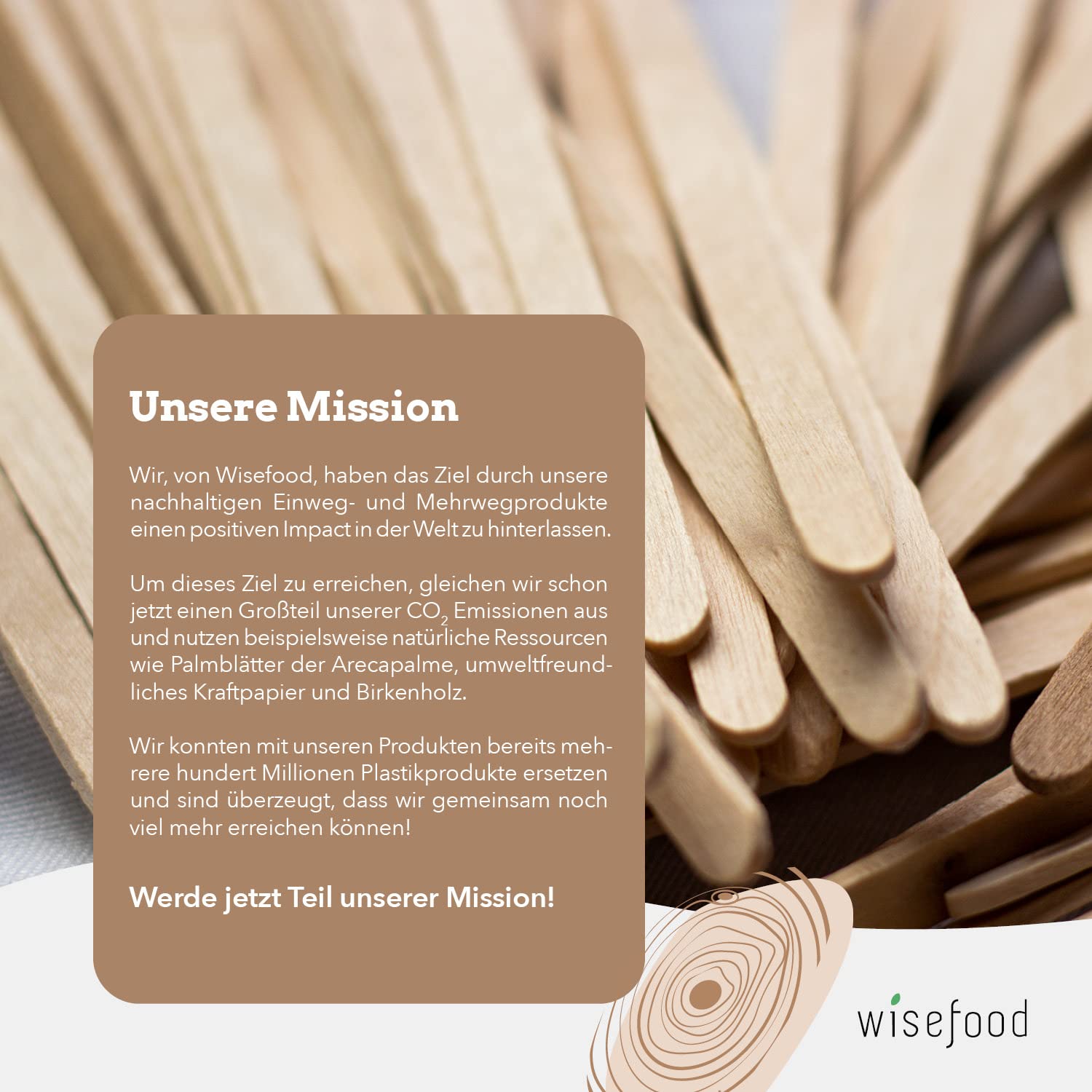 wisefood Kaffee Rührstäbchen aus Holz 14 cm, 5.000 Stück Umrührstäbchen, biologisch abbaubare Kaffeerührer, natürlich, stabil, umweltfreundlich