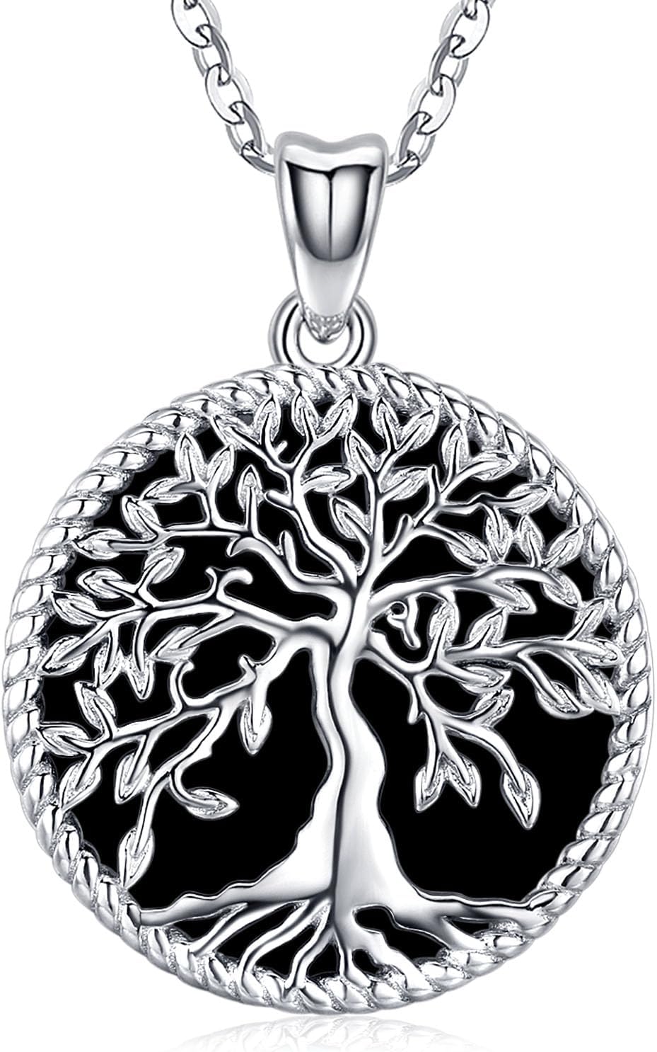 Odinstone Tree of Life Necklace, Sterling Silver Pendant for Women Family Tree Necklaces Jewelry for Mom/Wife/Grandma(With Fine Gift Box)