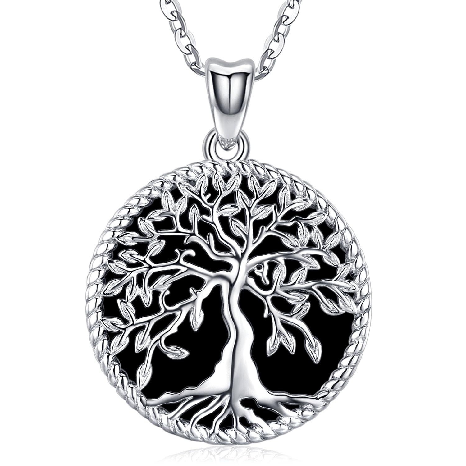 Odinstone Tree of Life Necklace, Sterling Silver Pendant for Women Family Tree Necklaces Jewelry for Mom/Wife/Grandma(With Fine Gift Box)