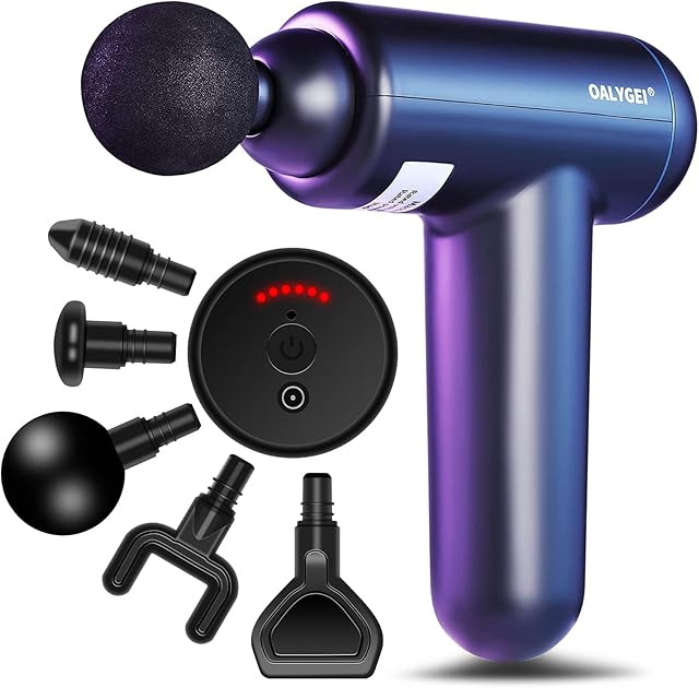 Muscle Massage Gun Deep Tissue UK, OALYGEI Percussion Massager - Handheld Electric Body Sports Massagers for Athletes Pain Relief&Relax, Super Quiet Brushless Motor Cordless Mini Gun (UK Massage)